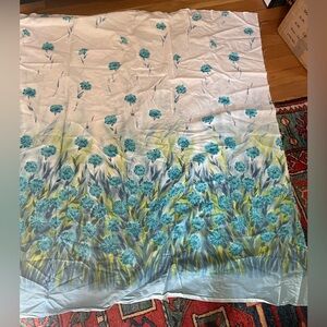 Floral Blue Border Print Fabric